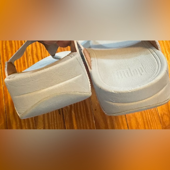 Fitflop Walkstar Leather Weidge Sole Everyday Silver Womens Size 9 - Picture 6 of 7